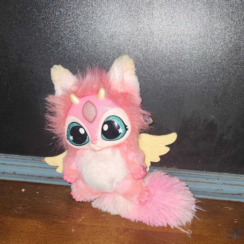 Pink and White Plush Toy with Wings